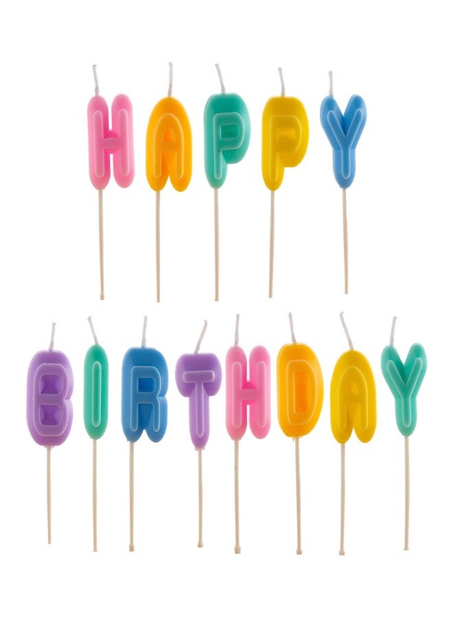Dekora, Happy Birthday Letters Candles, Multicoloured Birthday Decoration, 13 Letters Multicoloured, 8cm - Image 1