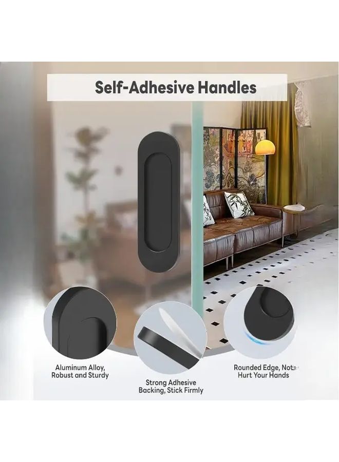 Champagne Gold 5.8 Inch Self Adhesive Door Handles 5 Pcs Drill Free Installation - Image 3