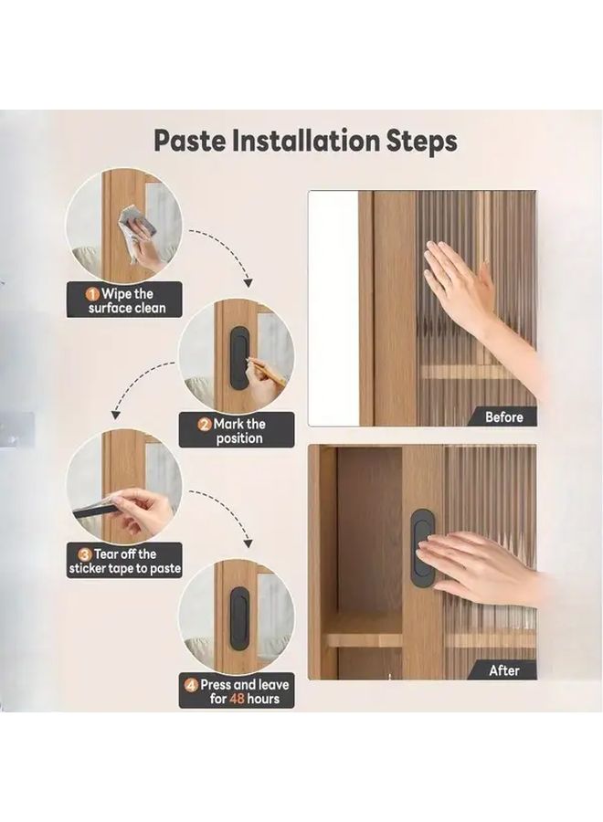 Champagne Gold 5.8 Inch Self Adhesive Door Handles 5 Pcs Drill Free Installation - Image 5