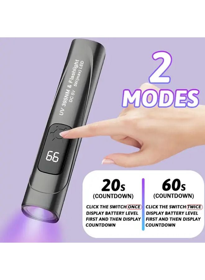 Mini UV Lamp 395NM USB Rechargeable Handheld Flashlight Portable Resin Curing Light With Countdown Function - Image 5