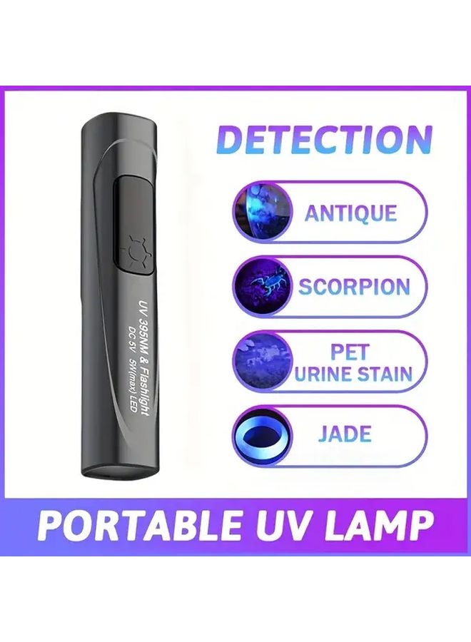 Mini UV Lamp 395NM USB Rechargeable Handheld Flashlight Portable Resin Curing Light With Countdown Function - Image 3