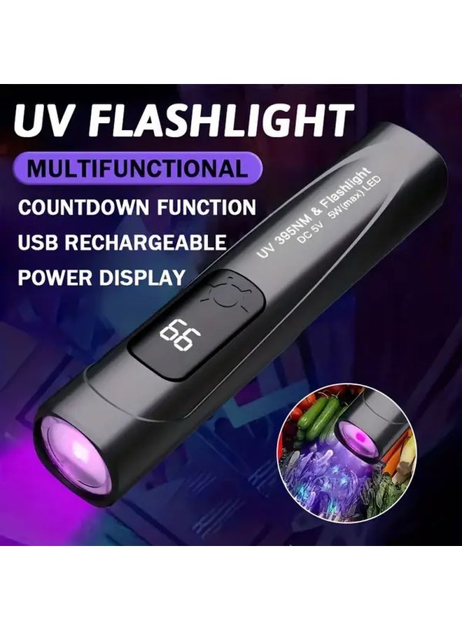 Mini UV Lamp 395NM USB Rechargeable Handheld Flashlight Portable Resin Curing Light With Countdown Function - Image 2