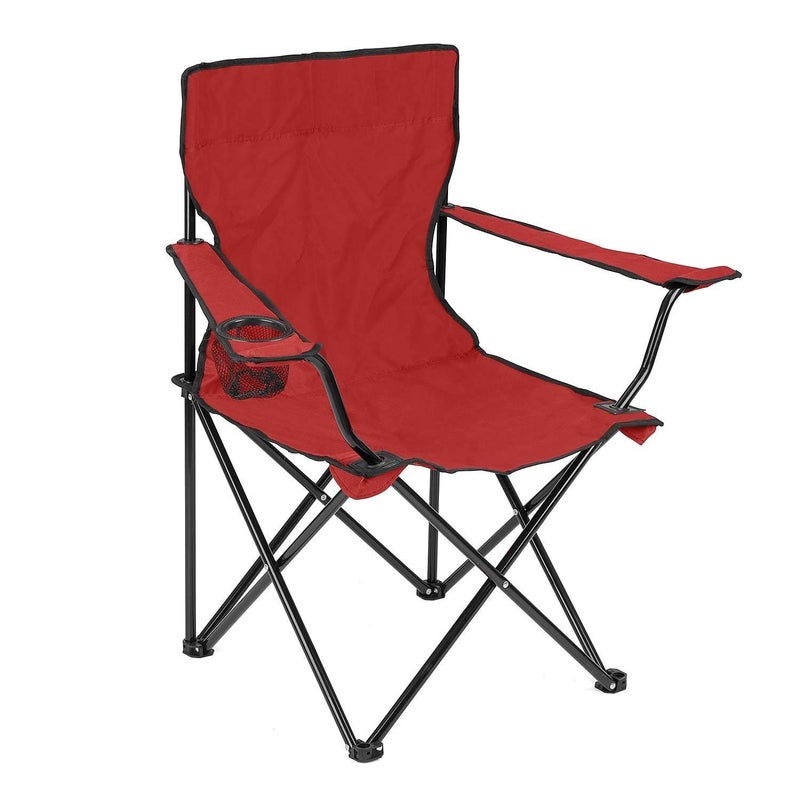 WOLBLIX Set of 2 Camping Chair Foldable Armchair with Drink Holder and Transport Bag Multicolored - Image 4
