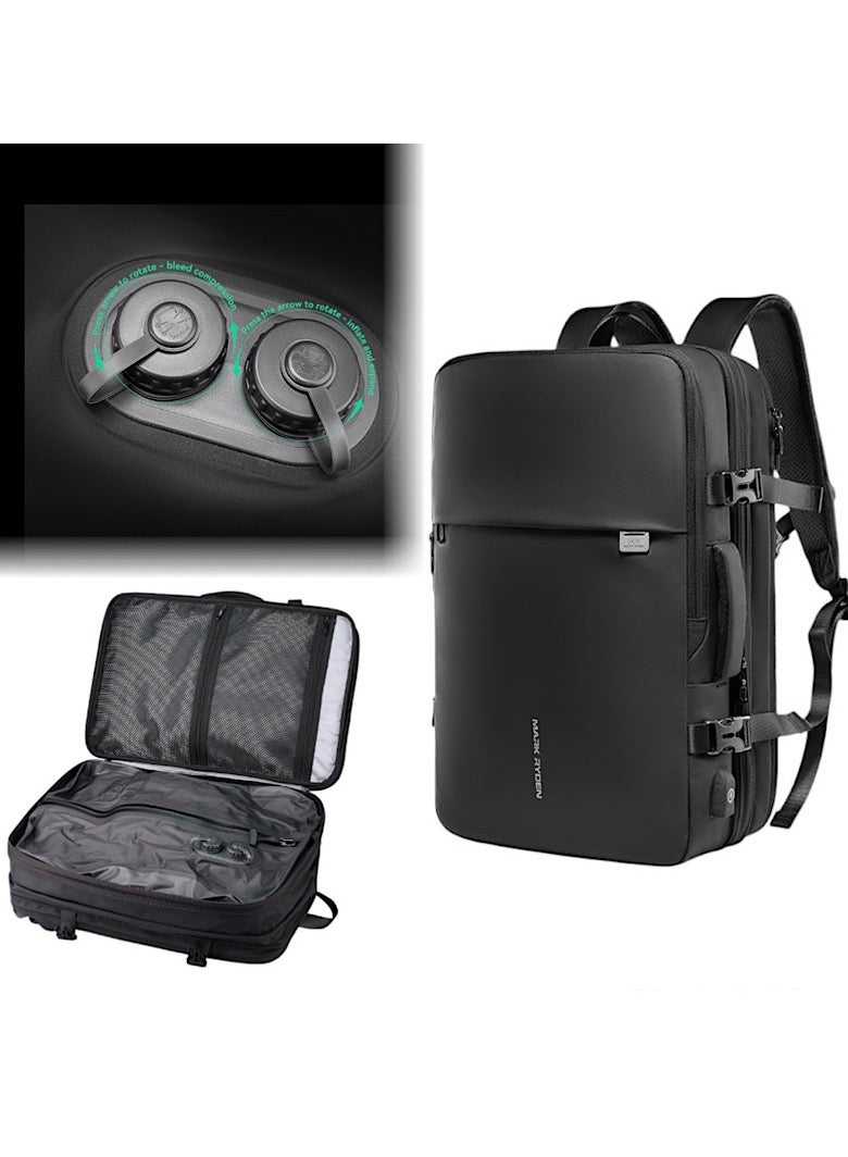 Mark Ryden MR8057QM Built-In Motorized Vacuum Compression Expandable Backpack, Waterproof Oxford Fabric, USB Charging, Laptop Compartment (Up to 17.3”), 15–35L Capacity Travel & Commuter Bag - Image 1