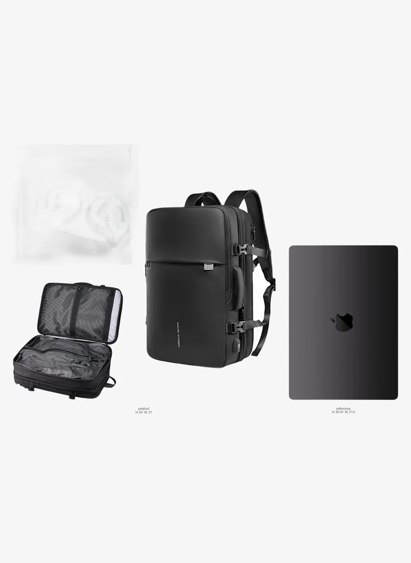 MARK RYDEN Mark Ryden MR8057QM Built-In Motorized Vacuum Compression Expandable Backpack, Waterproof Oxford Fabric, USB Charging, Laptop Compartment (Up to 17.3â€), 15â€“35L Capacity Travel & Commuter Bag