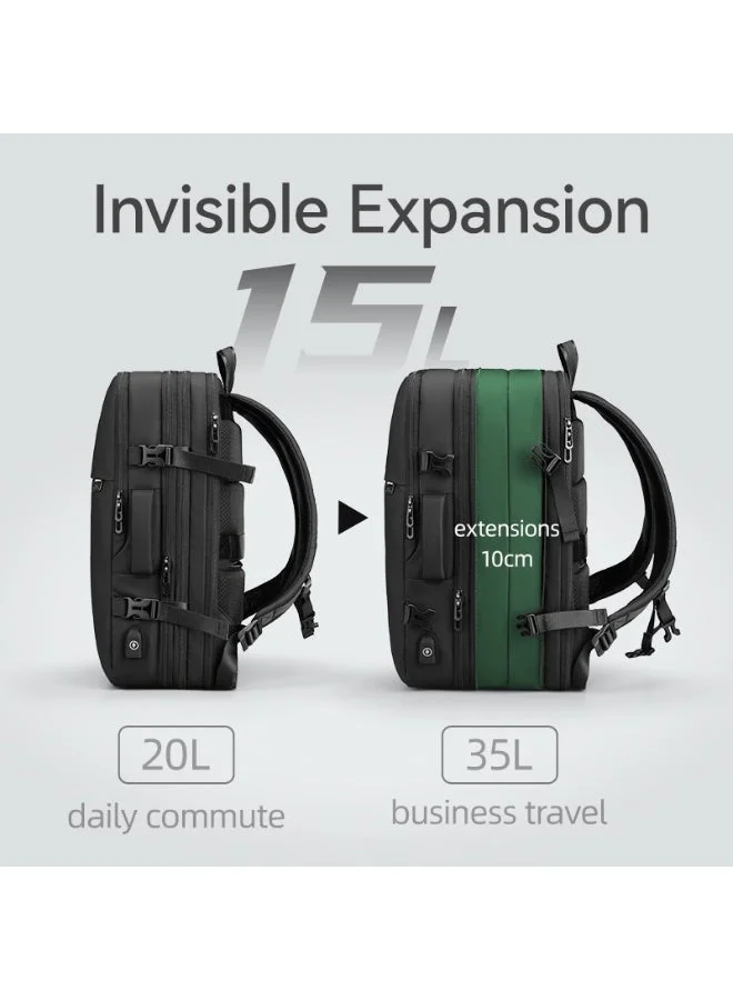 Mark Ryden  Mark Ryden MR8057QM Built-In Motorized Vacuum Compression Expandable Backpack, Waterproof Oxford Fabric, USB Charging, Laptop Compartment (Up to 17.3â€), 15â€“35L Capacity Travel & Commuter Bag  | Best Price UAE