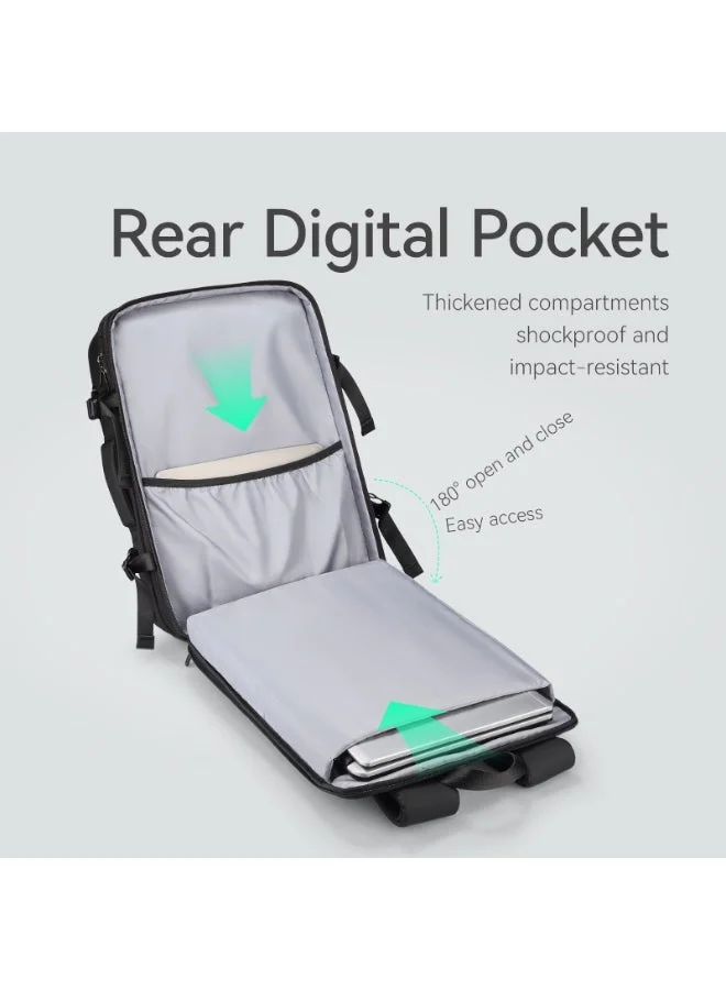 Mark Ryden  Mark Ryden MR8057QM Built-In Motorized Vacuum Compression Expandable Backpack, Waterproof Oxford Fabric, USB Charging, Laptop Compartment (Up to 17.3â€), 15â€“35L Capacity Travel & Commuter Bag  | Best Price UAE