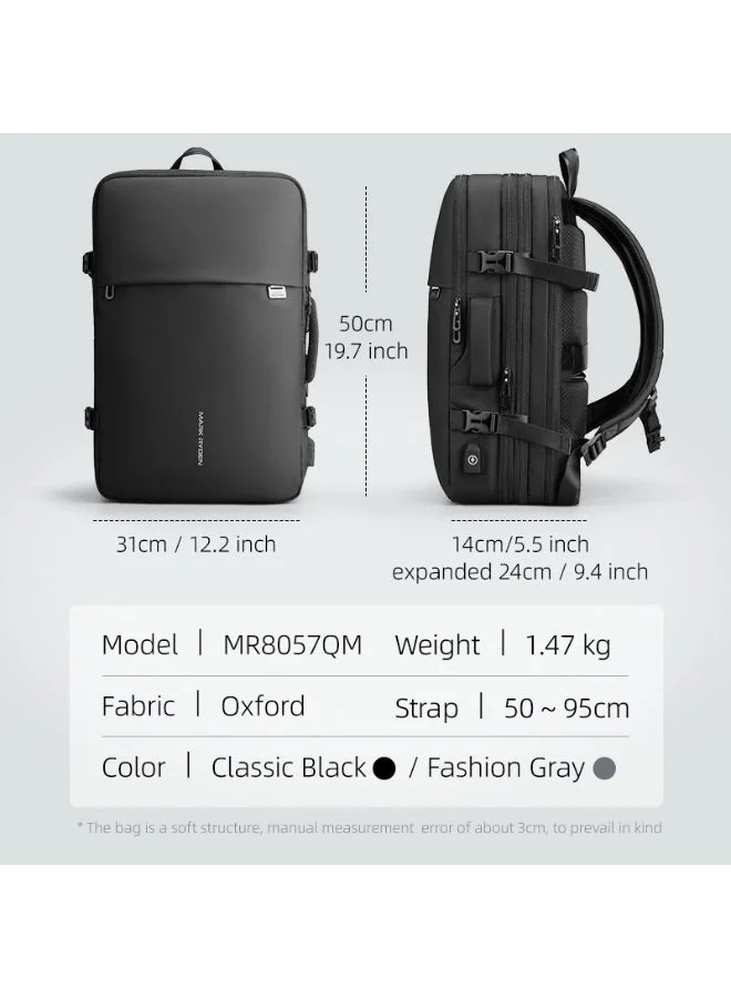 Mark Ryden  Mark Ryden MR8057QM Built-In Motorized Vacuum Compression Expandable Backpack, Waterproof Oxford Fabric, USB Charging, Laptop Compartment (Up to 17.3â€), 15â€“35L Capacity Travel & Commuter Bag  | Best Price UAE