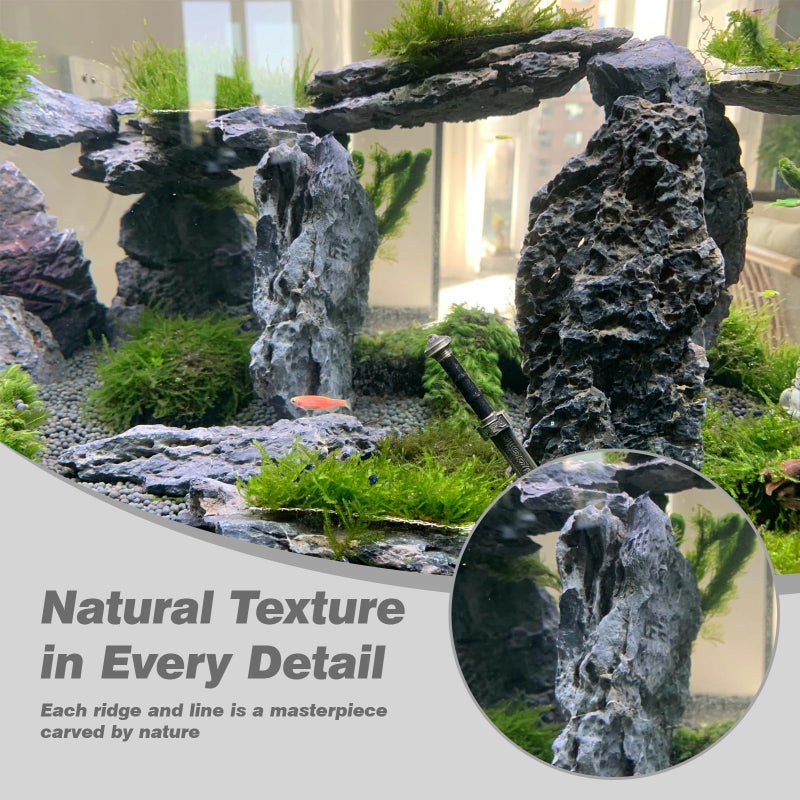 Unocho Aquarium Rocks Natural Seiryu Stone 20lb Aquascaping Rocks for Fish Tank Aquarium Landscaping Decoration Paludarium Amphibian Enclosures(3-10 Inches) - Image 3