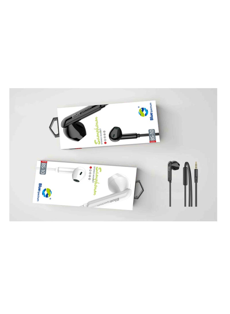 Blue Spectrum AUX Earphone Blue Spectrum (BS-10) 3.5mm AUX Earphone -BLACK