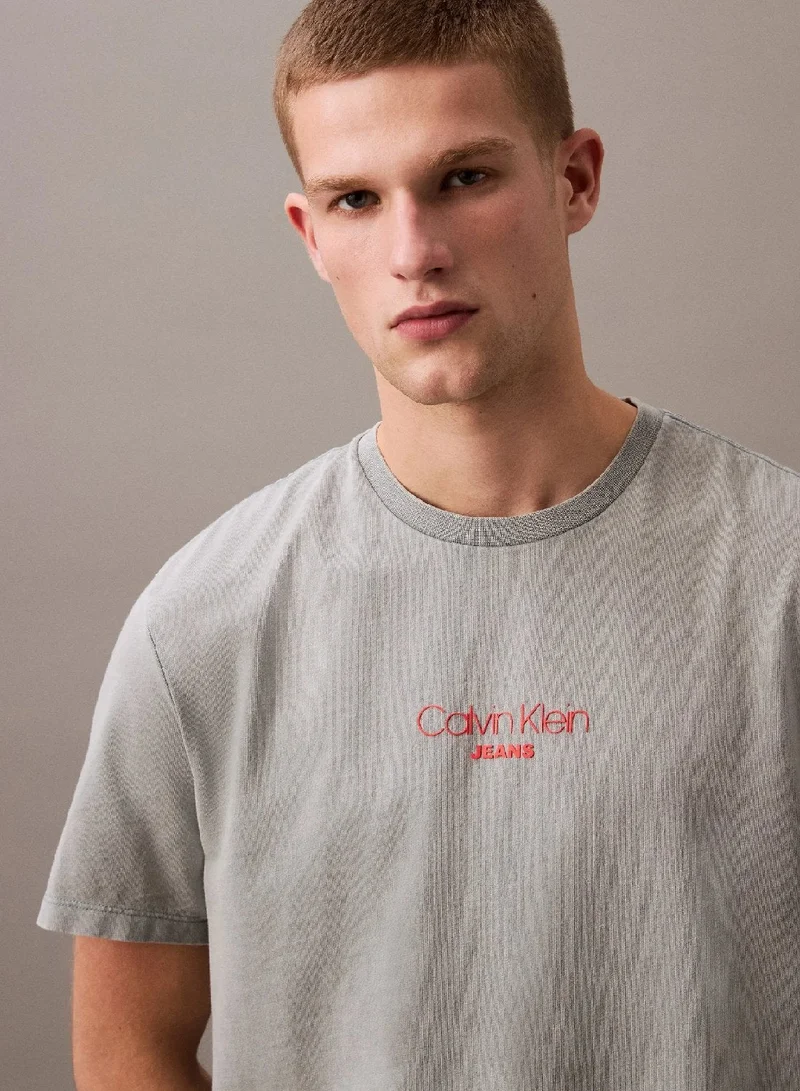 Calvin Klein Jeans Trooper Acid Wash Logo T-shirt for Men | Best Price UAE