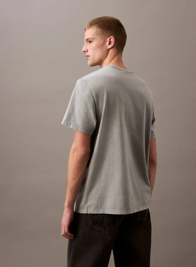 Calvin Klein Jeans Trooper Acid Wash Logo T-shirt for Men | Best Price UAE
