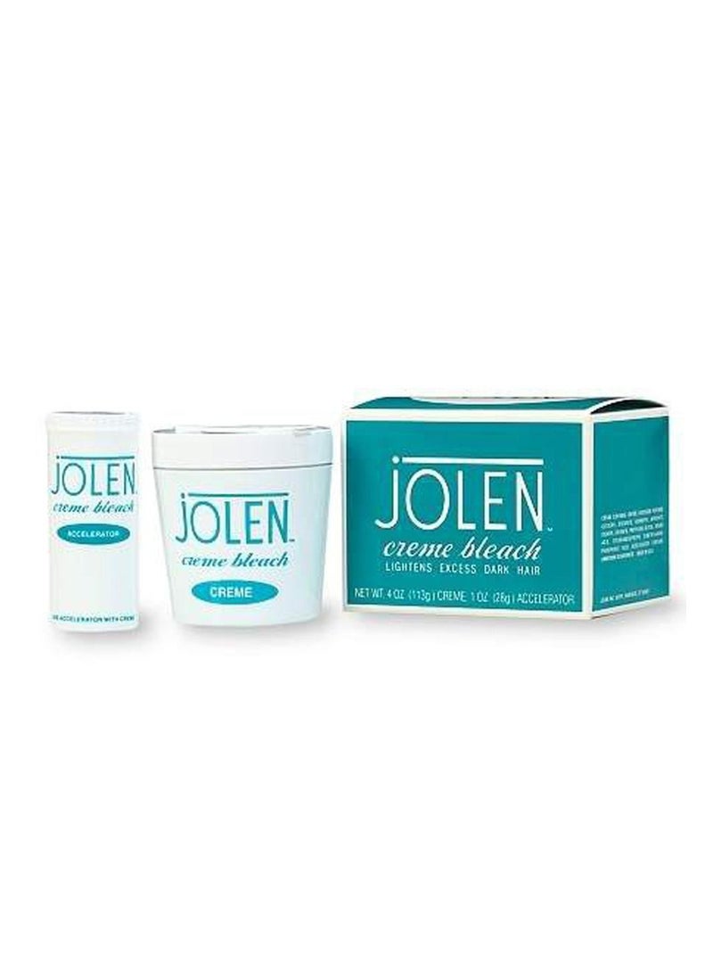 jOLEN Bleach Lightens Dark Hair Creme-113gm + Accelerator-28gm 141 Gm - Image 4