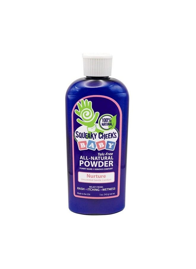 Squeaky Cheeks - Baby Powder (5Oz) ; Organic ; Unscented Talcfree And All Natural Powder ; Effective Relief From Rash Wetness And Itching ; Also Ideal For Adults - Image 1