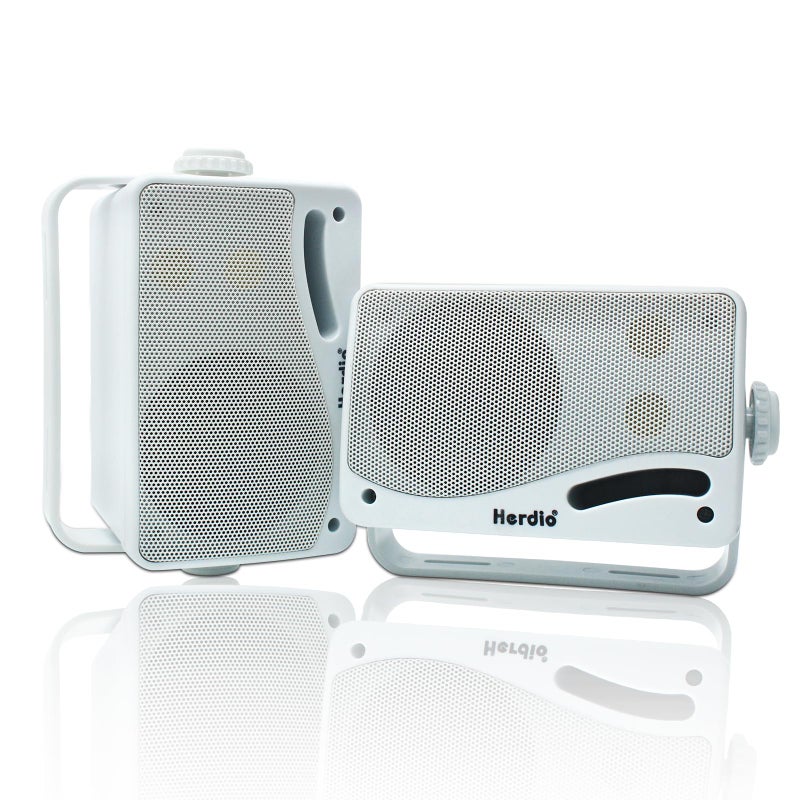 Herdio 35 Outdoor Bluetooth Speakers Wired Waterproof 200W 3 Way Upgrade Premium Wall Mount Speakers Durable Mountable Loud Sound System for Patio Indoor Deck Garage White Pair - Image 2