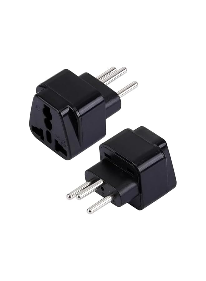 promass Switzerland Plug Adapter,2 Pack UK to Switzerland Plug Adapters, UK to Swiss Plug Adapter, European Travel Universal Plug Adapter for Using in Switzerland (2PCS, Black) - Image 2