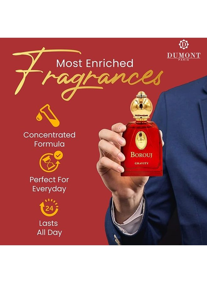 Dumont Cologne for Men and Women, Long Lasting Fragrance, with Agarwood, Vanilla Wood Body Spray, Musk Perfume, Ladies Perfume, Travel Size Perfume, BOROUJ GRAVITY 85ml - Image 2