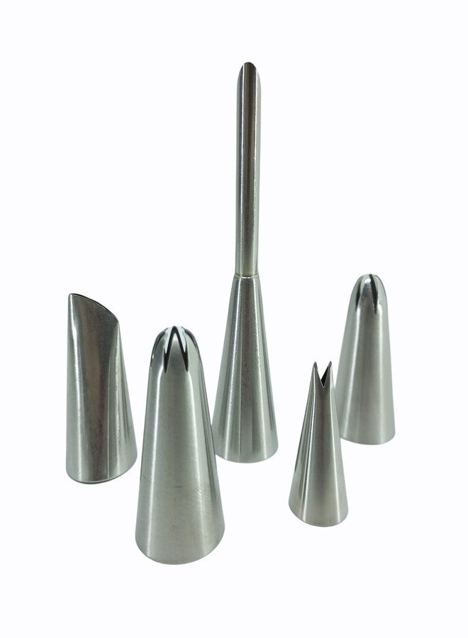 Grizzly® 5 Pcs Stainless Steel Cupcake Decorating Tools Nozzles Set(2D, Grass(m), 853, 124, Pipe(B)) - Image 2