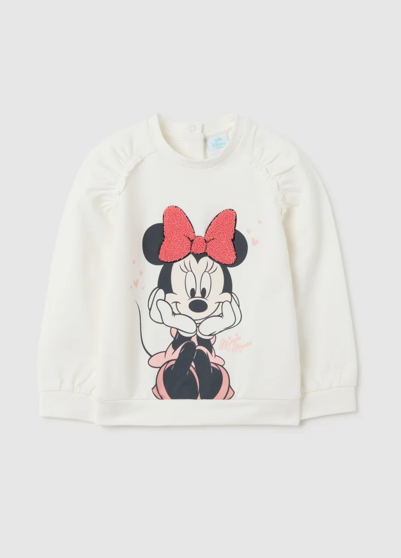 Ovs WHITE GIRLS' STRETCH COTTON SWEATSHIRT
