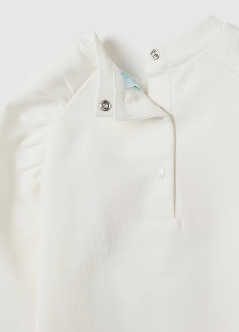 Ovs WHITE GIRLS' STRETCH COTTON SWEATSHIRT