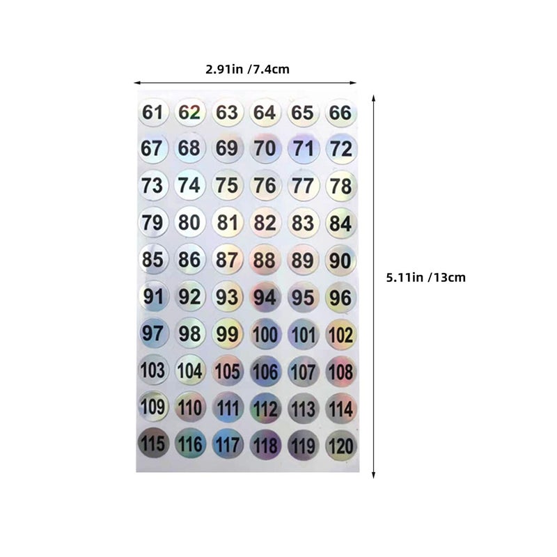 Waterproof Reflective Round Number Stickers 100 Sheets Self Adhesive Labels For Inventory Storage - Image 3