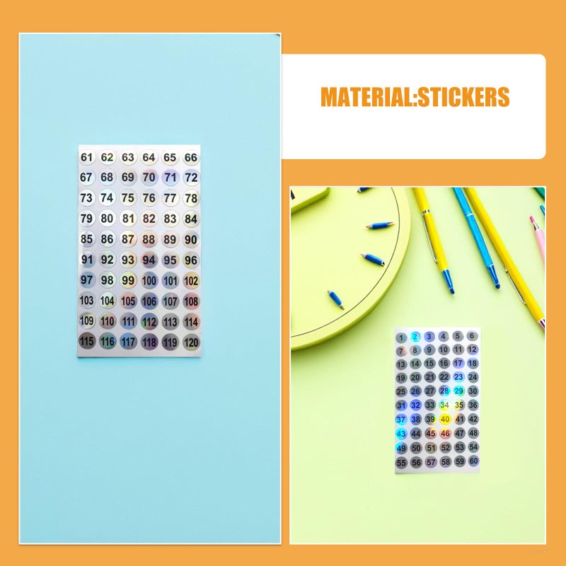 Waterproof Reflective Round Number Stickers 100 Sheets Self Adhesive Labels For Inventory Storage - Image 4