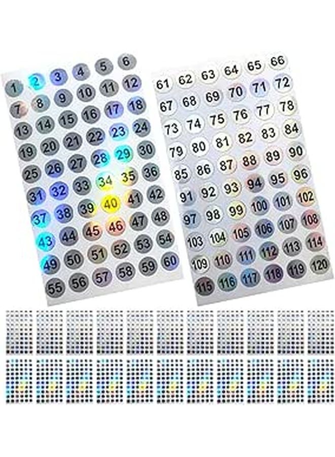 Waterproof Reflective Round Number Stickers 100 Sheets Self Adhesive Labels For Inventory Storage - Image 1