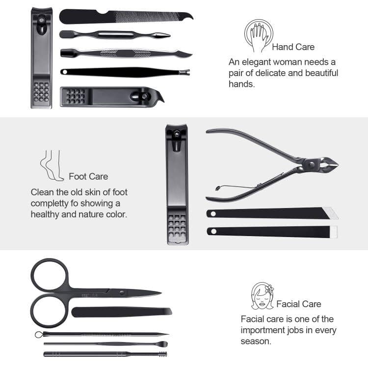 FIXBODY Nail Clippers for Men, Nail Grooming Kit, Manicure Kit Gift for Men, Nail Clippers Set for Women, Fingernail Clippers and Toenail Clippers - Image 2