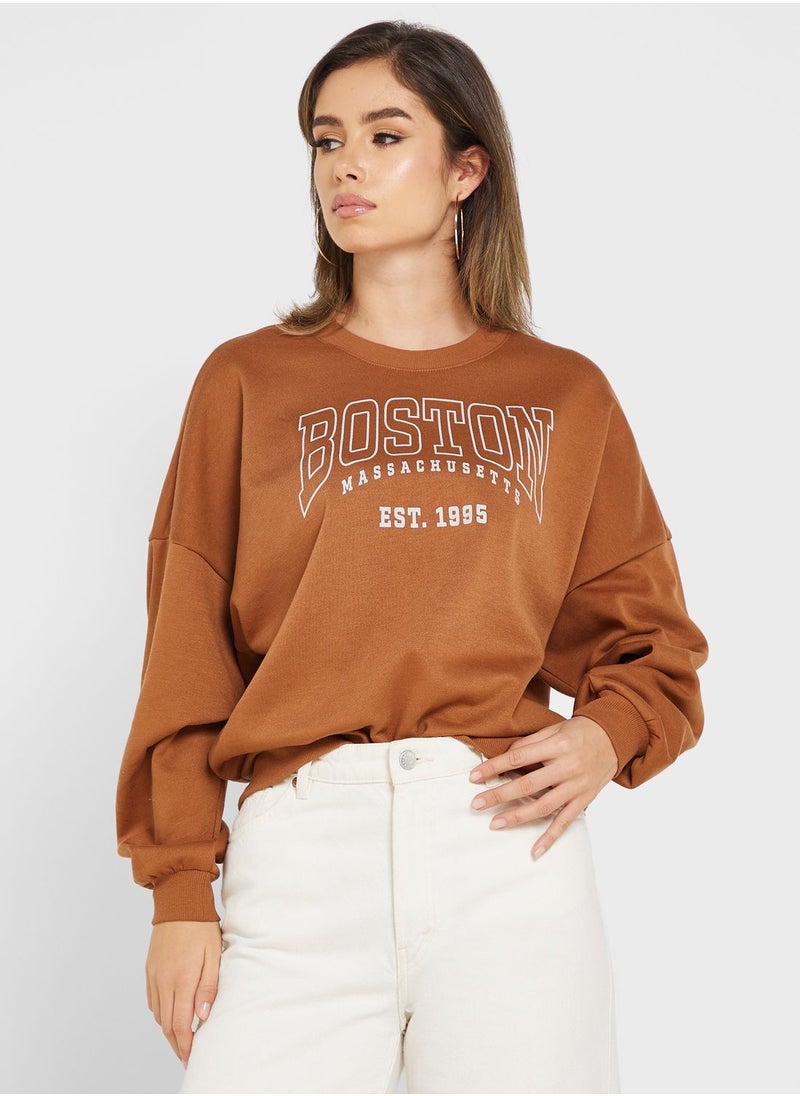 ONLY - Graphic Knitted Sweatshirt - Image 1