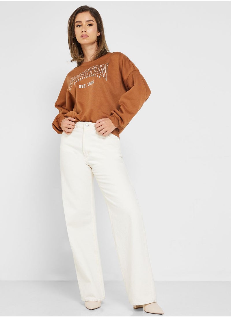 ONLY - Graphic Knitted Sweatshirt - Image 1