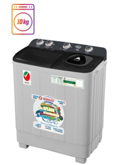 Generaltec 10 kg Twin-tub Semi-Automatic Washing Machine, Grey/Black, efficient Top-Load Washer with Lint Filter, Spin-Dry, GW1400HD, 1 Year Warranty - pzsku/Z97A990ED003490473F89Z/45/_/1740992039/64b88f4e-e390-4c3d-812d-4b717163460d