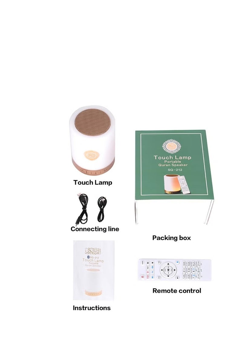 Touch Lamp Portable Quran Speaker 19 x 16 x 11 cm ABS Material Gold/White - Image 2