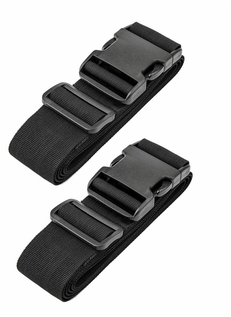 Excefore Heavy Duty Luggage Straps for Suitcases Packing Belts Travel(2 Pack black)  - Image 1