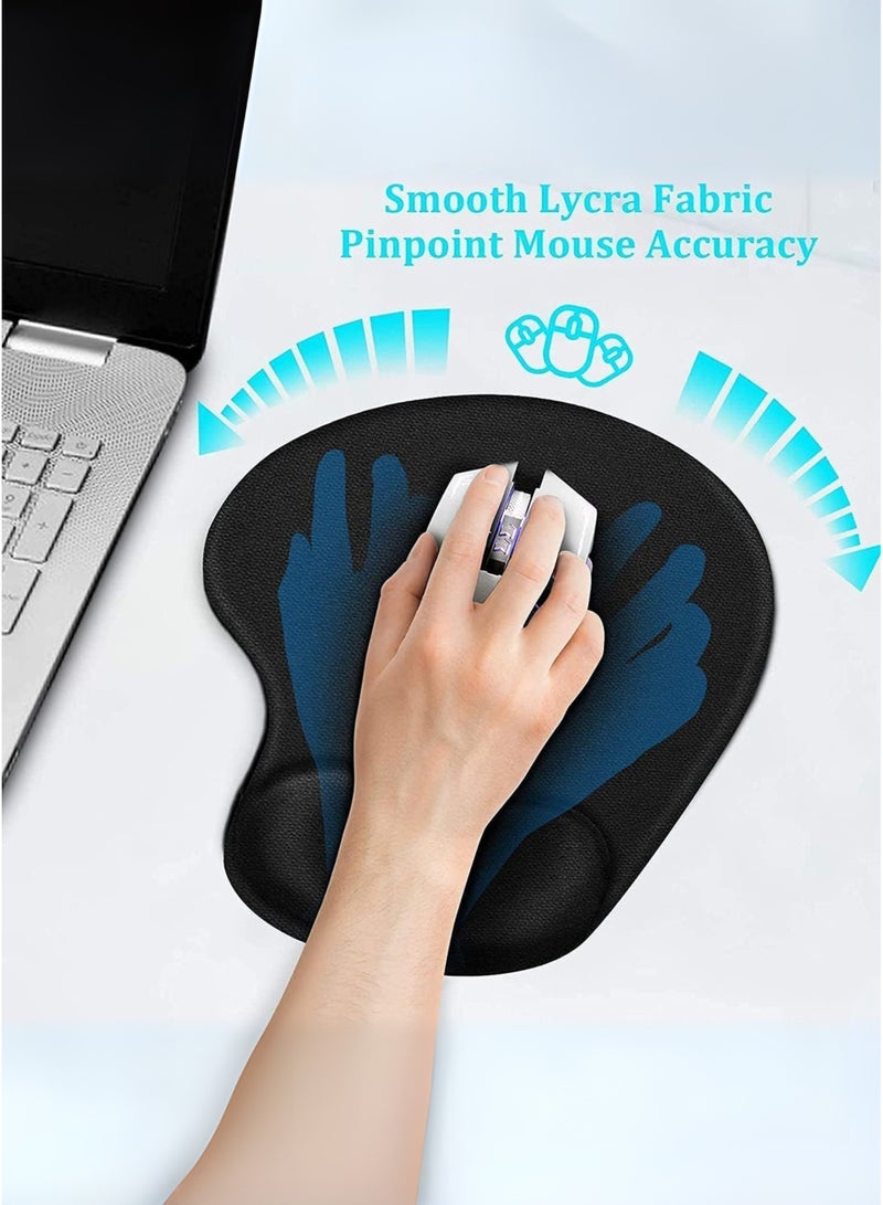 Sunshine Trade World Ergonomic Mouse Pad with Gel Wrist Rest Support – Non-Slip Base, Comfortable & Durable Design for Home, Office & Gaming (Black) - Image 2