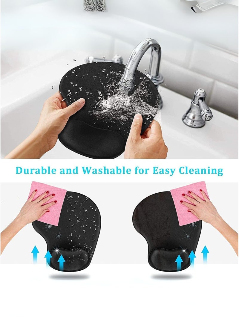 Sunshine Trade World Ergonomic Mouse Pad with Gel Wrist Rest Support – Non-Slip Base, Comfortable & Durable Design for Home, Office & Gaming (Black) - Image 5