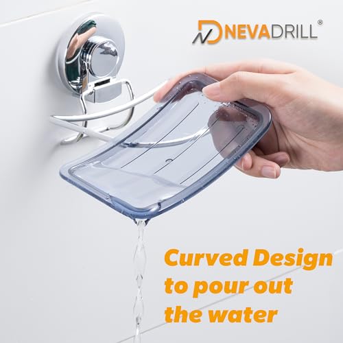 NEVADRILL Suction Soap Holder | Vacuum Suction Soap Dish for Shower | Wall-Mounted Soap Caddy for Shower | Polished Finish, Drill-Free Installation | Wall Soap Holder for Bathroom [ND-0542] - Image 5