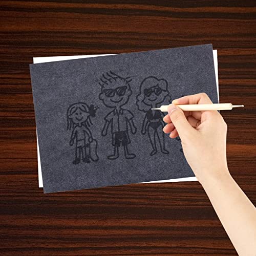 peony man 200 ورقة ورق نقل ورق كربون جرافيت و 5 قطع أدوات النقش - Image 5