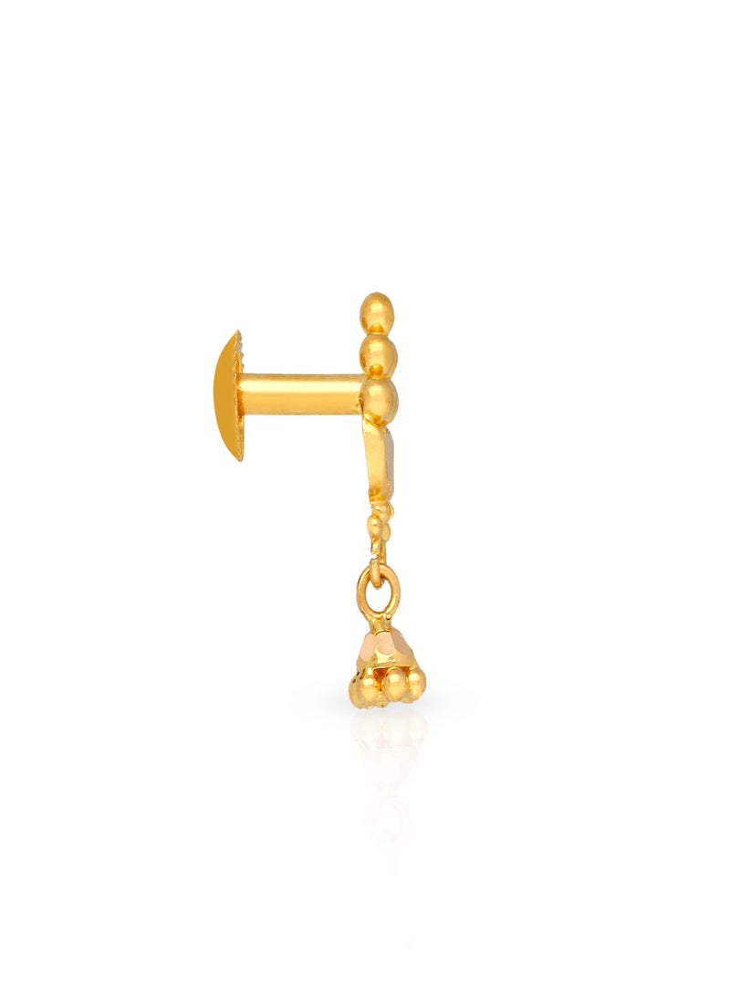 Malabar Gold and Diamonds 22 Karat 916 Purity Drops Style Screw Back Earring for Girls ERTMN51461 - Image 2