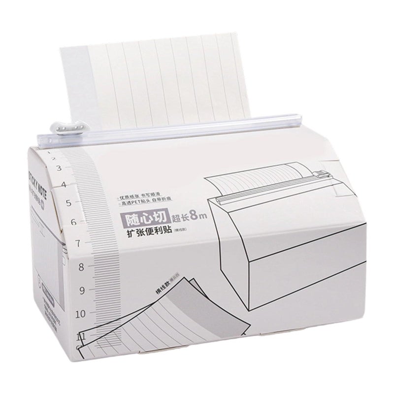 Long Sticky Note Paper Warm Cloud White With Built In Cutter For Planner Journal - Image 2
