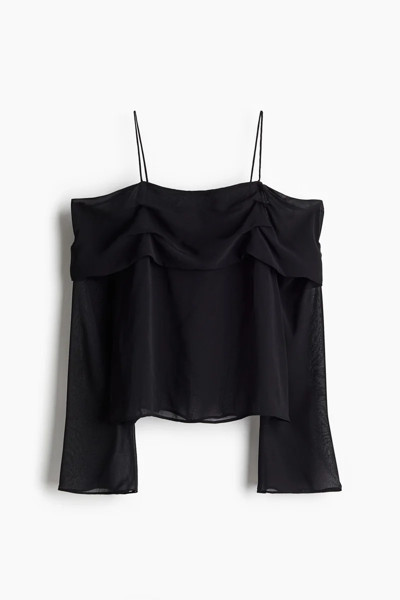 H&M Off-the-shoulder chiffon top