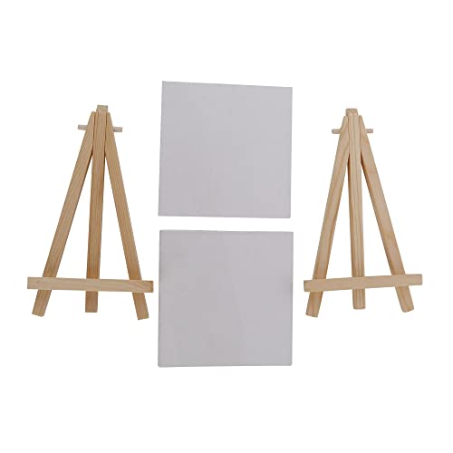 KABEER ART Mini Display Easel with Canvas Board 10x10cm Pack of 2pc - Image 3