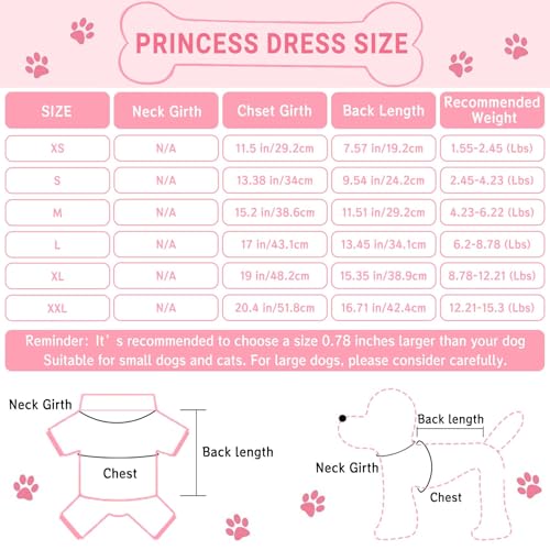 TAPBULL Dog Dresses, Fashion Pet Dog Clothes, Striped Mesh Puppy Dogs Princess Dresses (Pink, X-Large) - Image 2