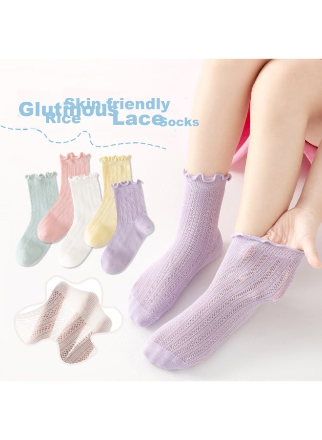 Cotton weapons Cotton Girls' Casual Socks Children's Baby Pure Cotton Teenage Student Children's Socks Summer Thin Socks - Image 2