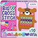 EZCRA Beginner Needlepoint Cross Stitch Kit for Kids Ages 58 Easy Embroidery Starter Set with Jumbo Plastic Needles PrePrinted Patterns Instructions DIY Arts Crafts for Girls Boys - Image 3