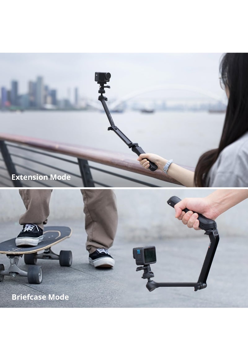 SYOSI - Folding Selfie Stick Tripod, CapLock MantisPod Z, Video Vloggingd for DJI OSMO Action 4/3, Gopro Hero 12/11/10/9/8, OSMO Pocket 3/2, Action Camera for Insta ONE RS/R/X3 with 1/4"-20 Thread Adapter - Image 1