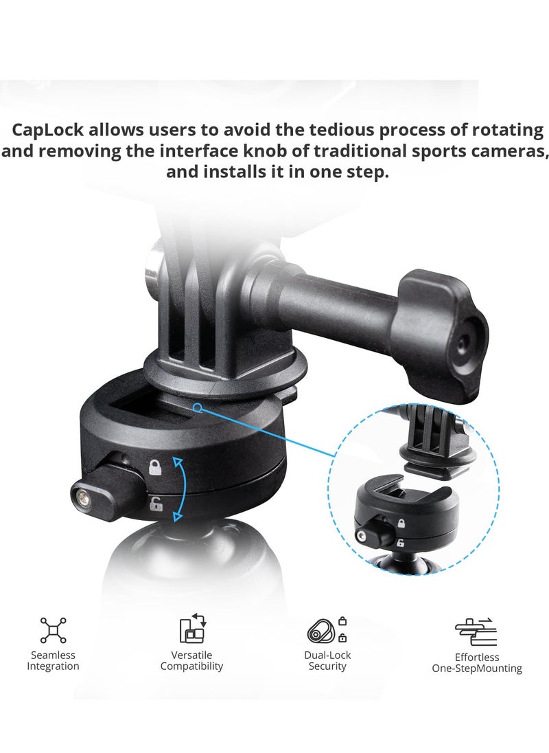 SYOSI - Folding Selfie Stick Tripod, CapLock MantisPod Z, Video Vloggingd for DJI OSMO Action 4/3, Gopro Hero 12/11/10/9/8, OSMO Pocket 3/2, Action Camera for Insta ONE RS/R/X3 with 1/4"-20 Thread Adapter - Image 1