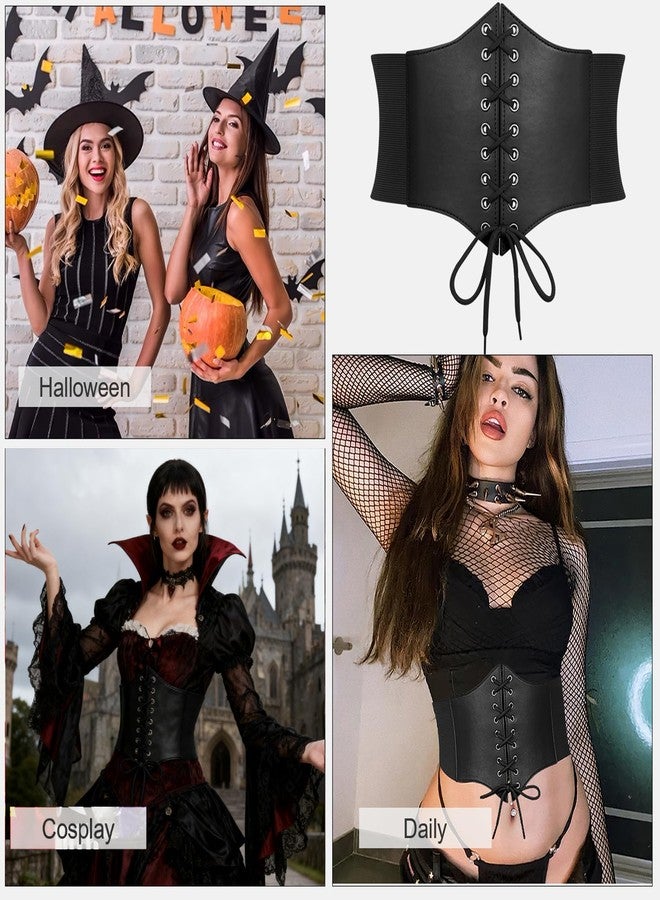 سوزدي حزام مشد نسائي من SUOSDEY، برباط، حزام مطاطي عريض بتصميم كلاسيكي، مناسب للفساتين والأزياء التنكرية والهالوين - Image 4