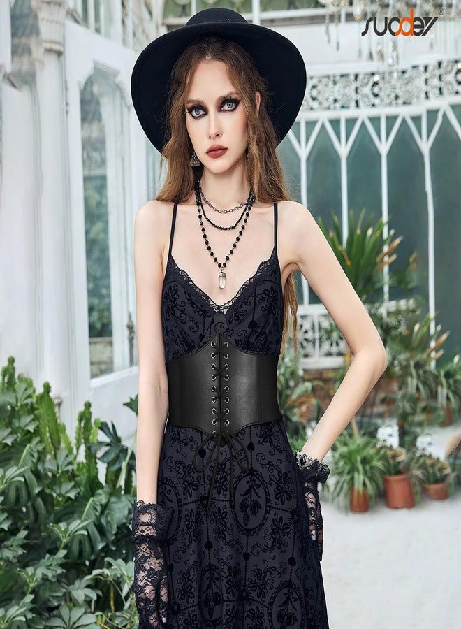 سوزدي حزام مشد نسائي من SUOSDEY، برباط، حزام مطاطي عريض بتصميم كلاسيكي، مناسب للفساتين والأزياء التنكرية والهالوين - Image 2