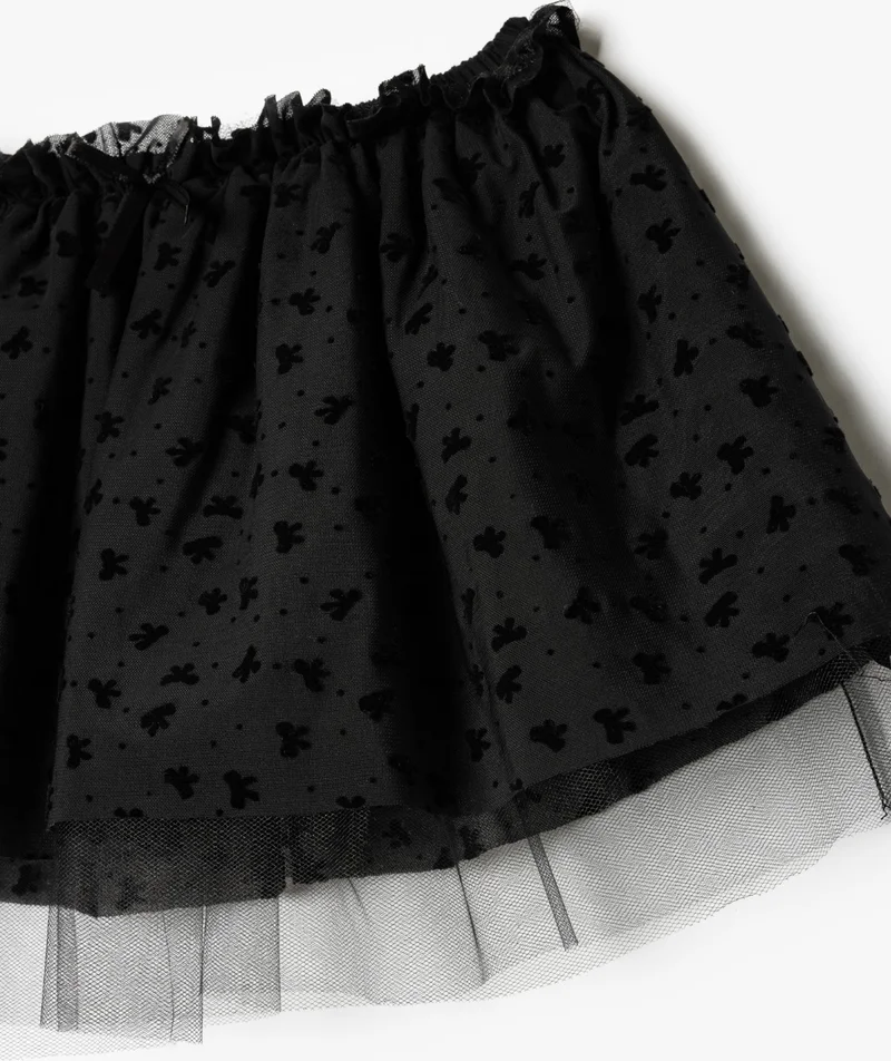 كوتون Cotton Tutu Skirt with Polka Dot Lining and Elastic Waist