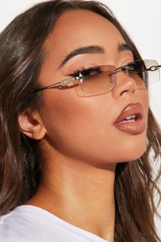 JUDOO Fashion Rimless Rectangle Sunglasses for Women Men Trendy Frameless Square Glasses UV400 Eyewear - Image 2